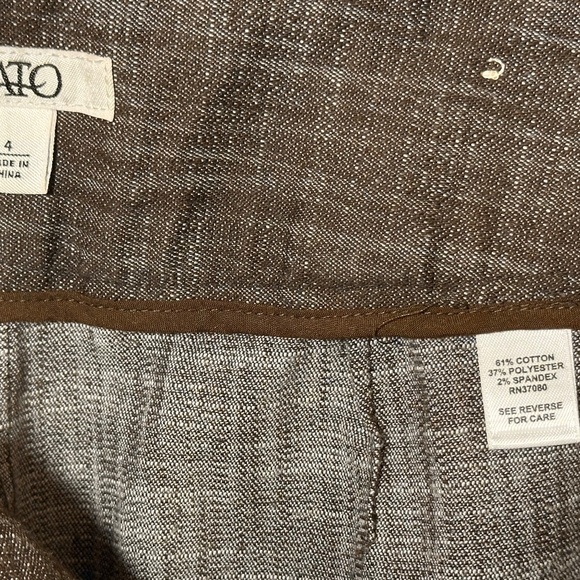 Linen Look Wide Leg Heavy Cotton Trousers Preppy Academia Office - Picture 6 of 14